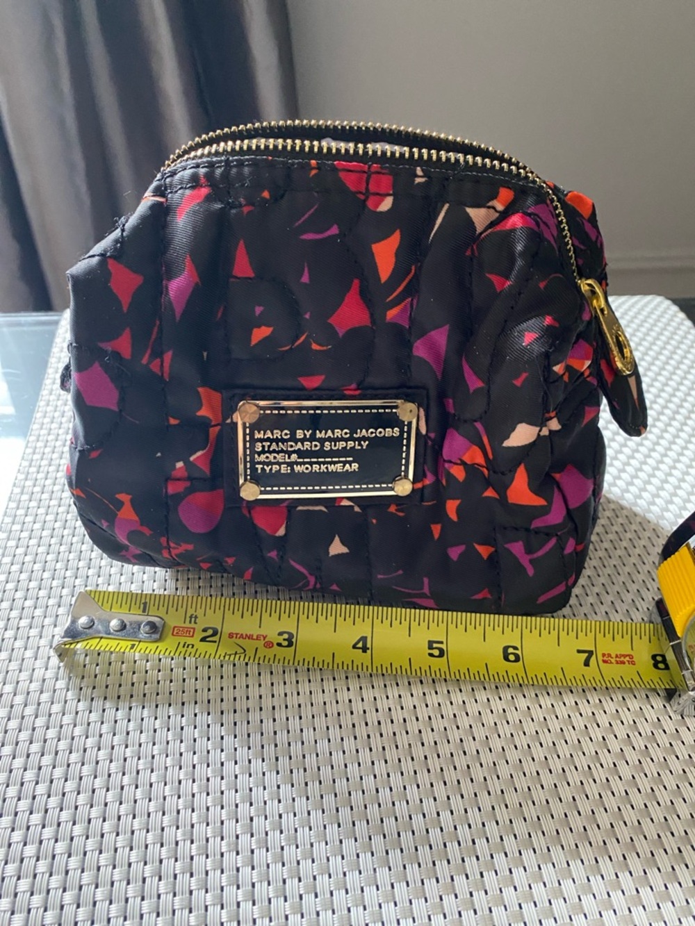 Marc by Marc Jacobs Black Cosmetic Pouch with Pink and Orange Print - Picture 6 of 8